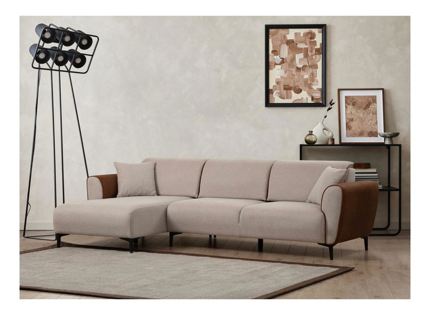 Sarokkanapé Aronaso (B) (bézs + fahéj)