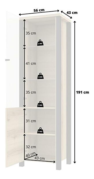 Vitrina Oralee tip 05 (hrast grand natural + crna mat)