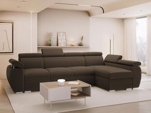 Rohová sedačka Gozo LCP (hnedá) (s úl. priestorom) (P)