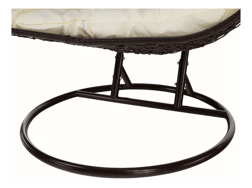 Závesné hojdacie dvojkreslo Dalvoa 2 (hnedá + krémová)