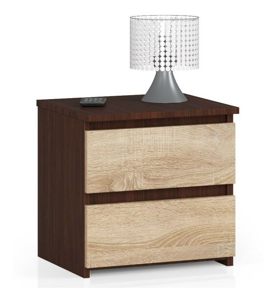 Éjjeliszekrény Cleania CL2 (wenge + szonoma tölgy)
