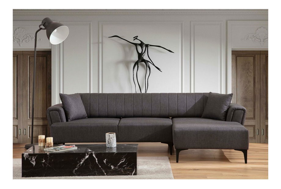 Colțar Hamletta (D) (gri închis + negru)