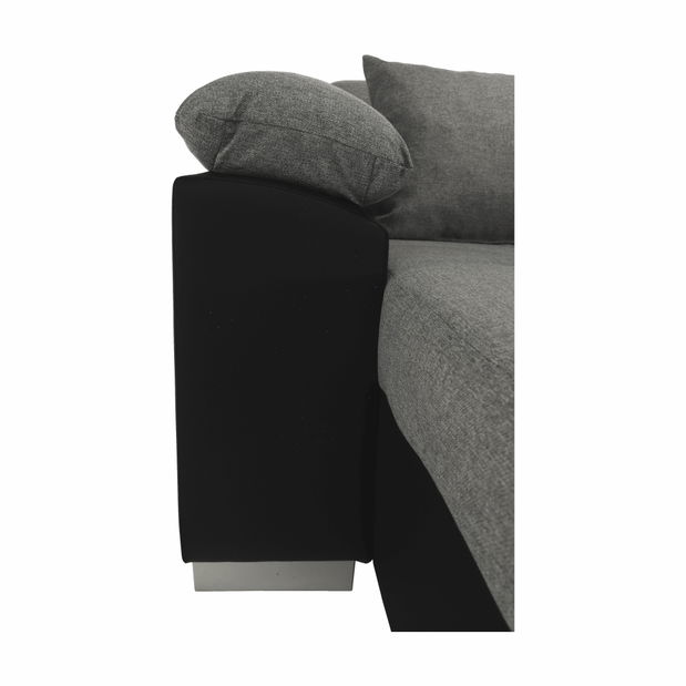 Rohová sedačka U Lenona (čierna + svetlosivá) (P)
