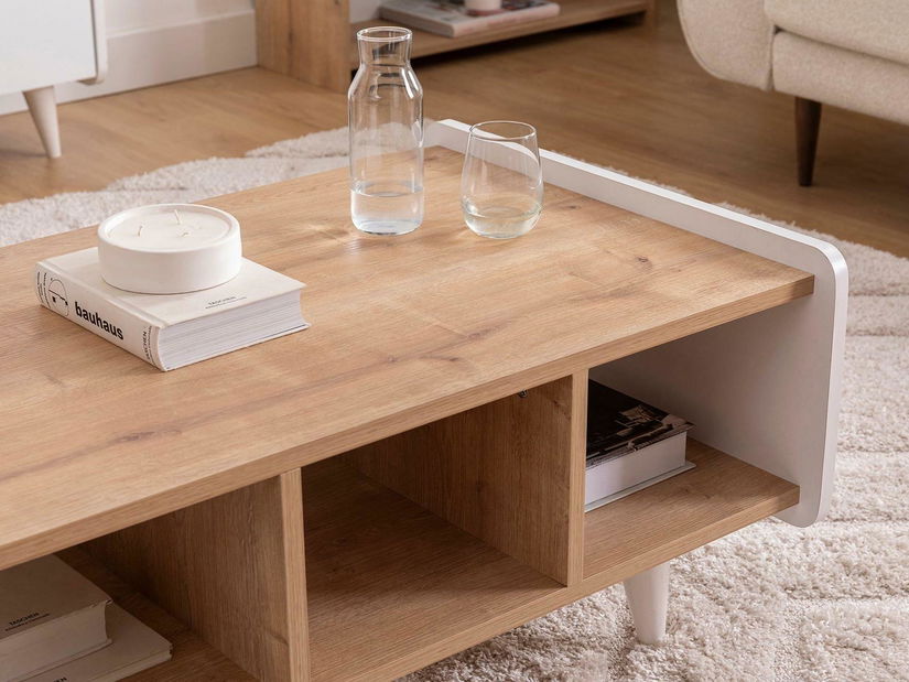 Stolić za kavu Kakulu 1 (zafirov hrast + bijela)