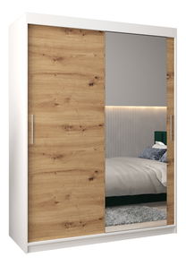 Ormar za garderobu 150 cm Toki 2 (bijela mat + hrast artisan)