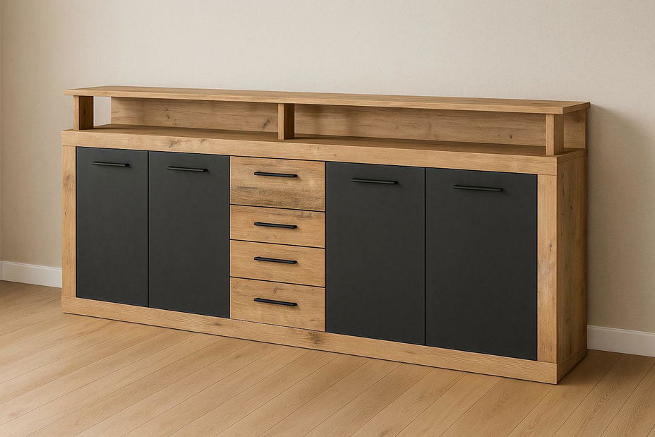 Komoda Lenita XXL (hrast matera + drvo)