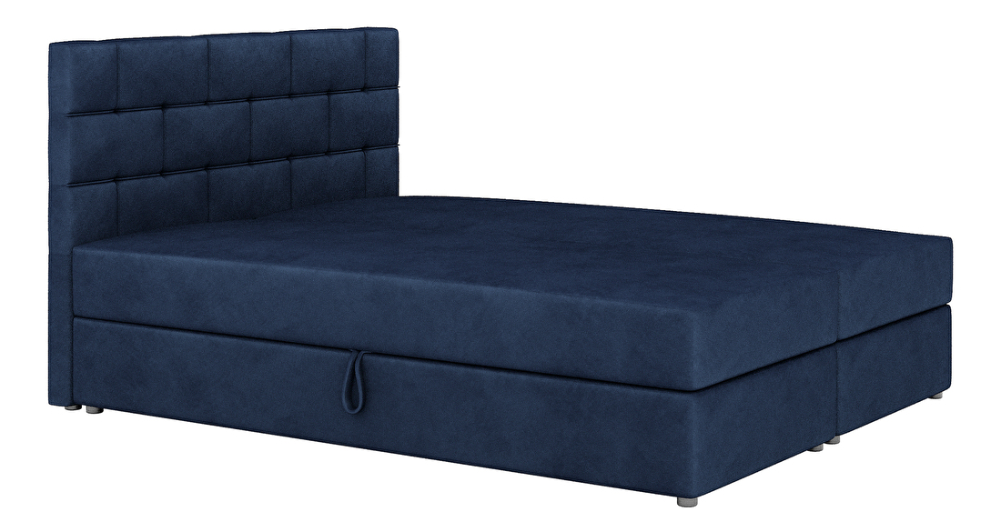 Bračni krevet Boxspring 160x200 cm Waller Comfort (tamnoplava) (s podnicom i madracem)
