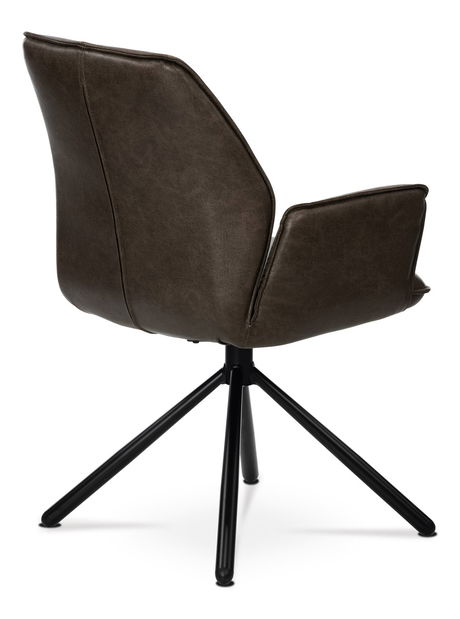 Jedálenská stolička Hamea-398-BR3 (tmavohnedá + čierna)