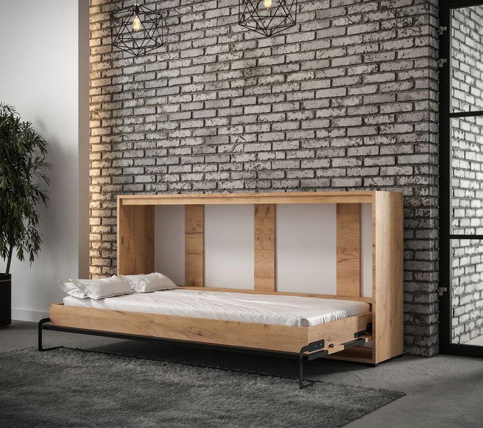 Krevet na sklapanje 160 Cassie (craft zlatni + crna mat) (vodoravni)