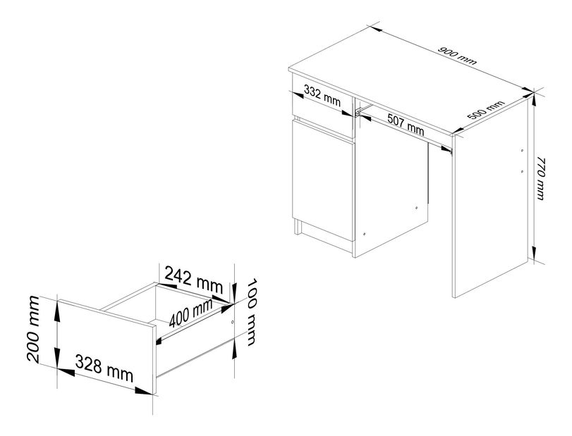 PC stolić Bhaskar (hrast artisan) (L)
