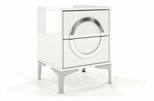 Éjjeliszekrény Evenna (magasfényű fehér)