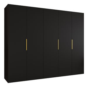 Ruhásszekrény 250 cm Mirabella 1 (fekete + arany)