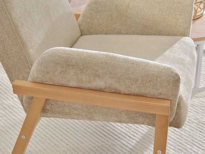 Relaxačné kreslo Laopas (béžová + dub)