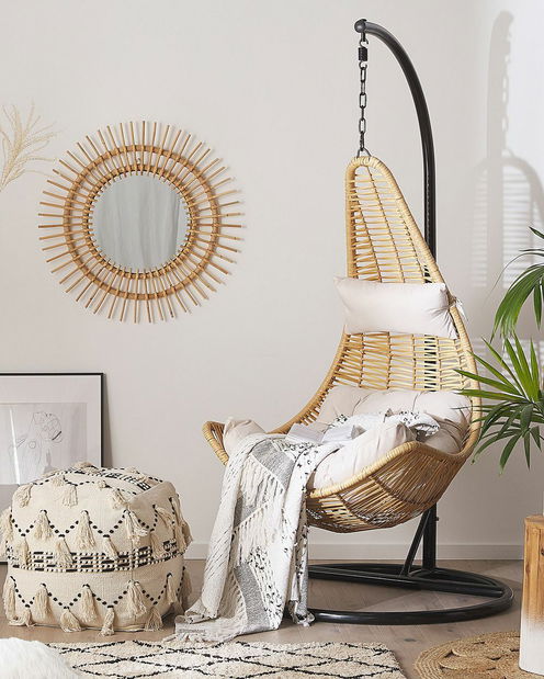 Felakasztható hintafotel állvánnyal ATRIO II (polirattan) (bézs)