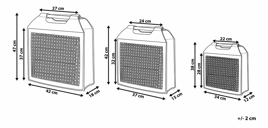Set tekstilnih košara 3 kom. SCONE (pust) (siva)