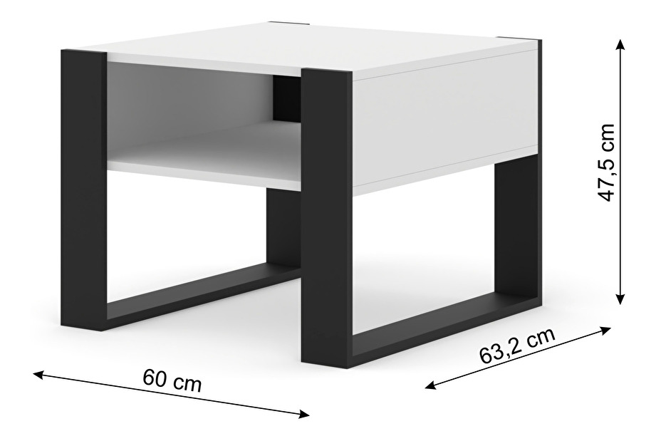 Konferenčný stolík Molli 60 (biela matná)