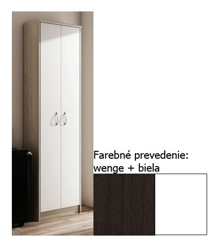 Policová skriňa Vira-Mecki (wenge+biela) *výpredaj