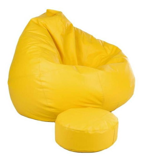 Fotoliu puf cu taburete Pară XXXL (Galben)