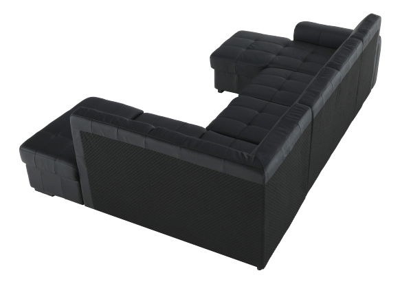 Colțar din piele în formă de U Trek (Negru) (D)