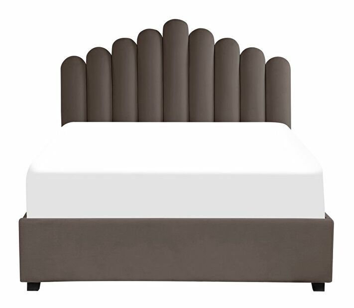 Manželská posteľ 140 cm Valhala (béžová) (s roštom a úložným priestorom)