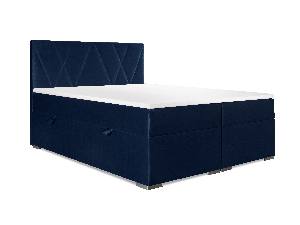 Kontinentálna posteľ 140 cm Lanarra (tmavomodrá) (s úložným priestorom)