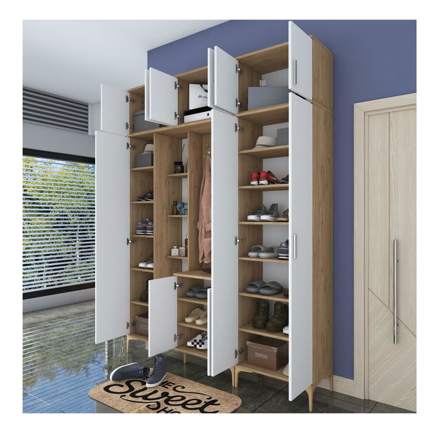 Predsoblje Emily 28 (s ogledalom) (orah + bijela)