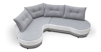 Kutna garnitura- Adam (svijetlosiva + bijela) (L)