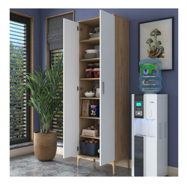 Polcos szekrény Jenaretta 2 (dió + fehér)