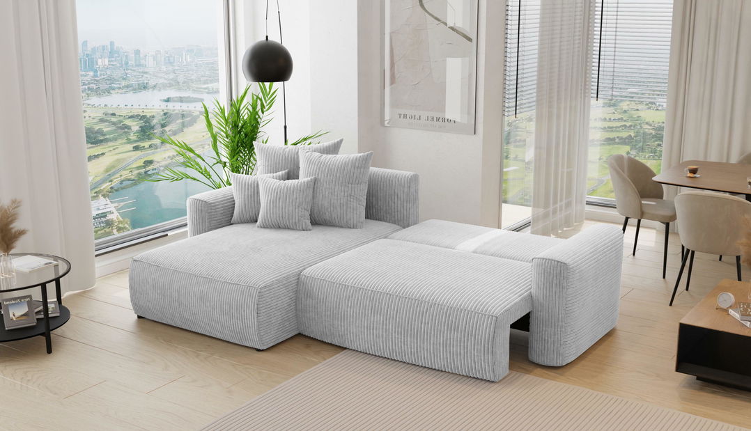 Rohová sedačka Baria (L) (svetlosivá)