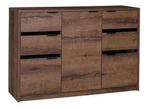 Komoda Vordeko VD2 (hrast monastery + crni sjaj)