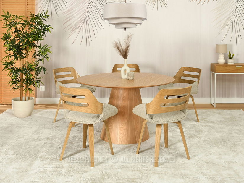 Scaun Theo K (bej + stejar)