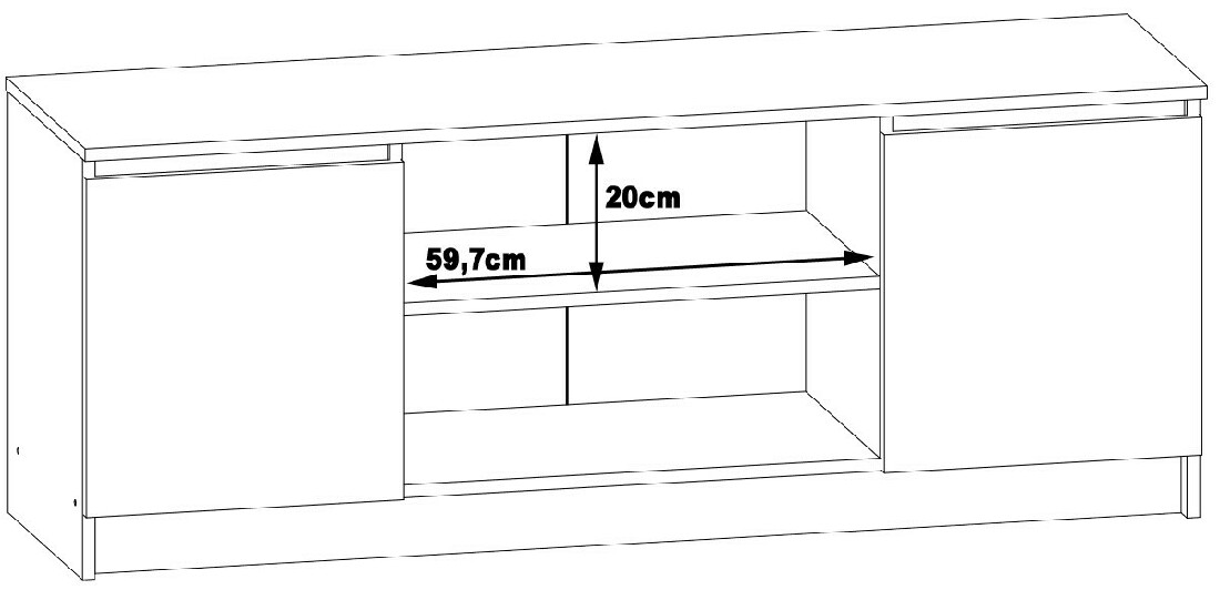 TV stolík Dariel (biela + cappuccino lesk)