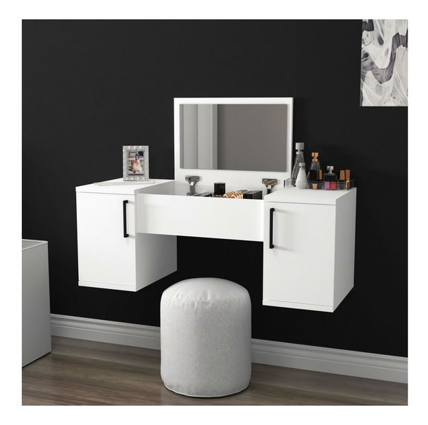 Măsuță de toaletă Nukela 5 (pin atlantic + negru) 