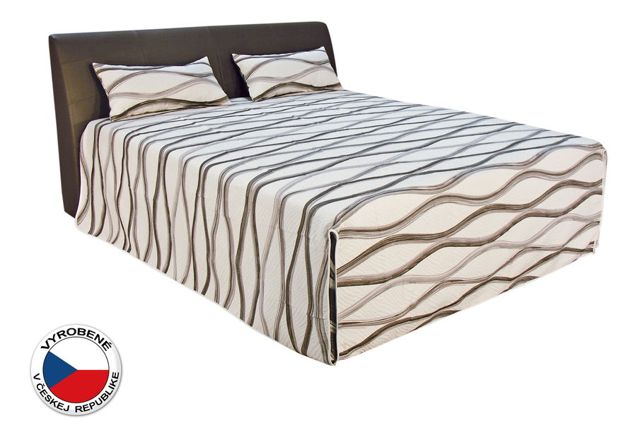Manželská posteľ 180 cm Blanár Merkur (biela + hnedá) (s roštami a matracmi Ivana Plus)