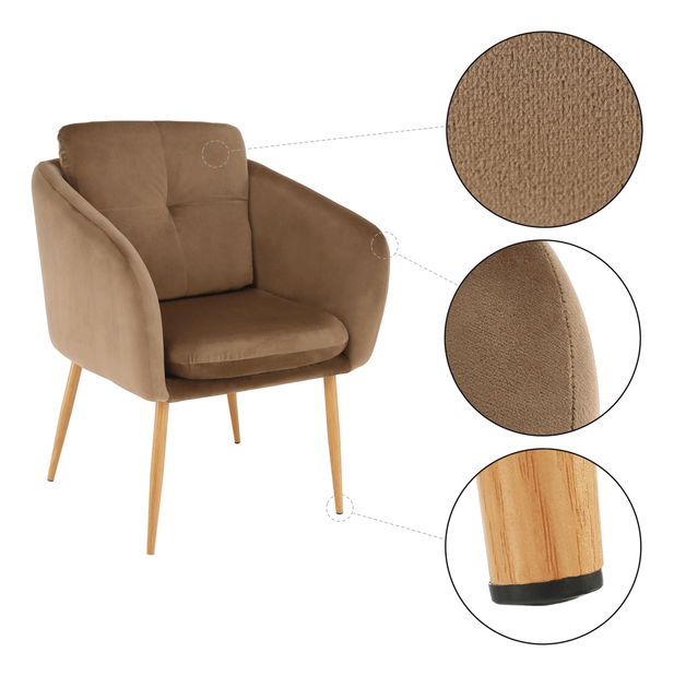 Dizájnos fotel Pillar (barna)