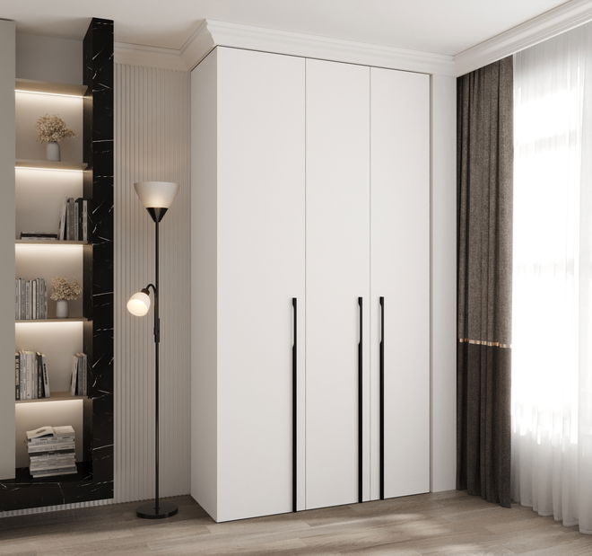 Ruhásszekrény 130 cm Carmela 50-3 (fehér + fekete)