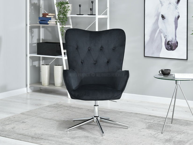 Fotel Truni (fekete + króm)