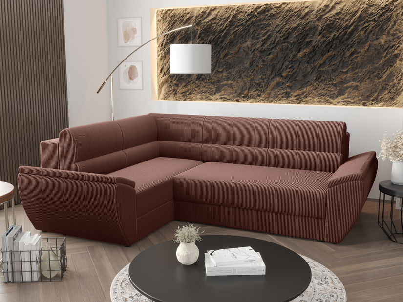 Rohová sedacia súprava Radiant Plus (hnedá) (L)