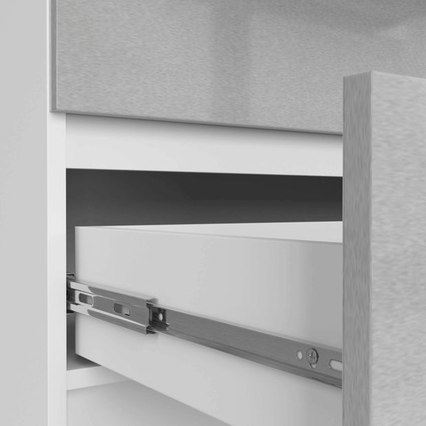 Komoda Kurtinaitis 10SZ (biela + lesk kovový)