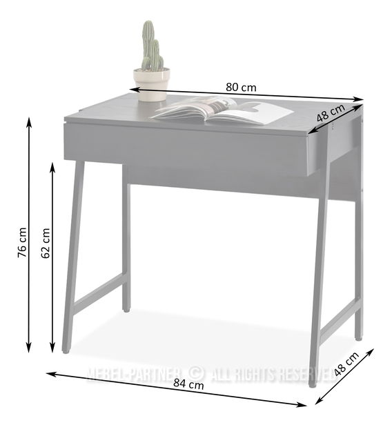 Masă PC Norway (lemn negru + auriu)