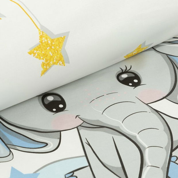 Posteľná bielizeň 100x135 cm Kido 11 (komplet s obliečkou na vankúš 40x50 cm) (biela)