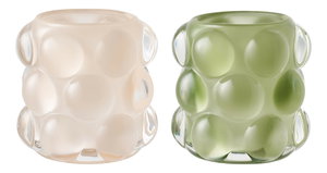 2 db-os gyertyatartó Csaloria 2 (bézs + zöld)