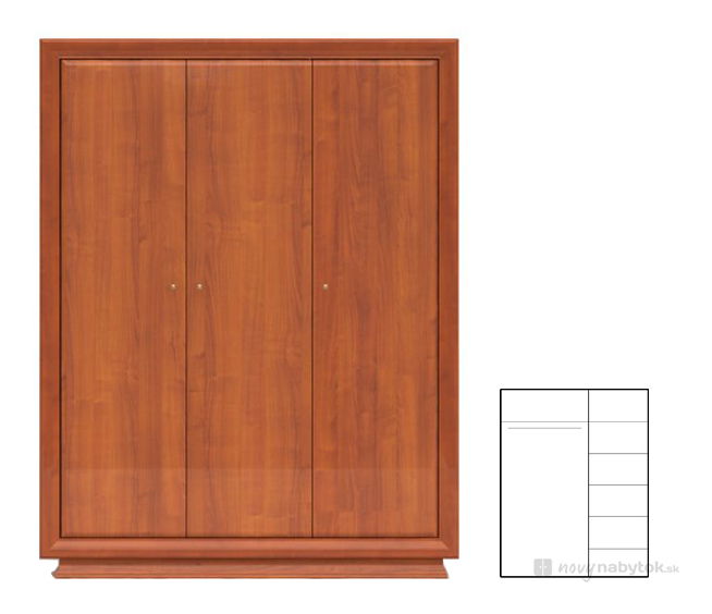 Šatníková skriňa BRW LARGO CLASSIC SZF3D/21/16