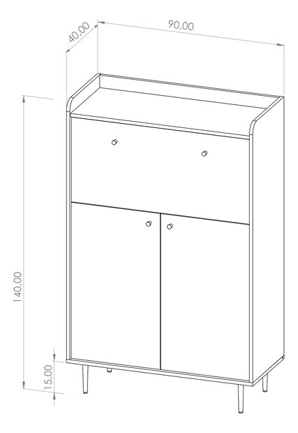 Komód Vasecta KB90 (brandy castello tölgy)