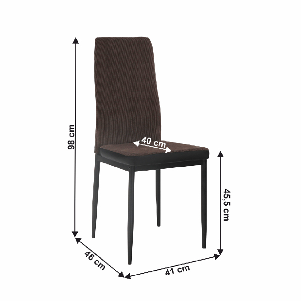 Scaun de sufragerie Enrico (maro închis + negru)