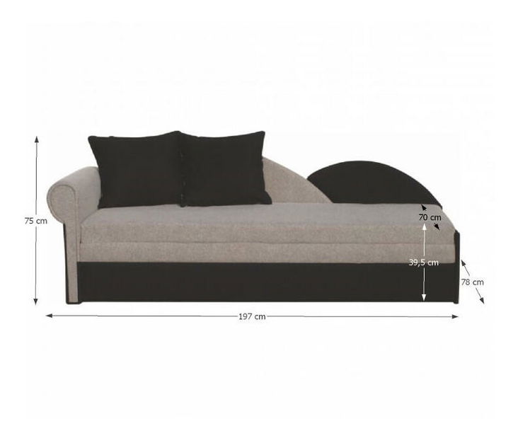 Leňoška Dorla (šedá + čierna) (L)