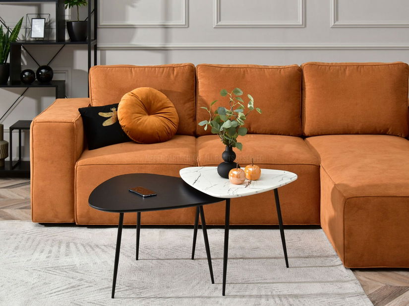 Darab konferencia asztal 2 szett Rossi Zest Xl (fehér márvány + fekete)