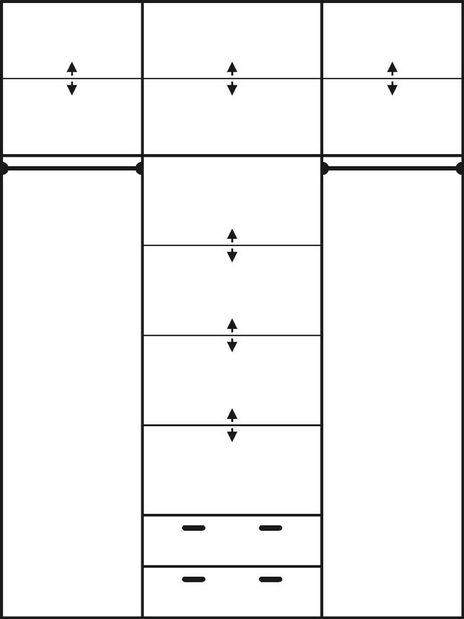 Ormar za garderobu Betty (s ogledalom) 