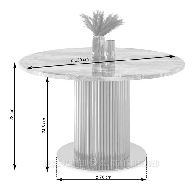 Masă sufragerie Sudoracion (marmură + auriu)