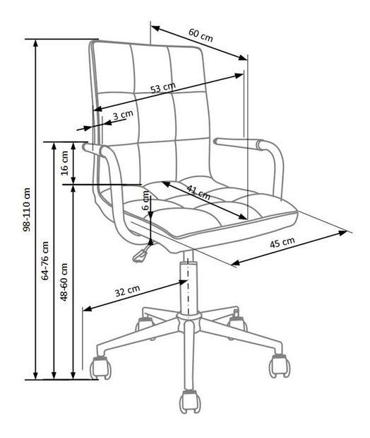 Irodai forgószék Giovanni 2 (fekete)